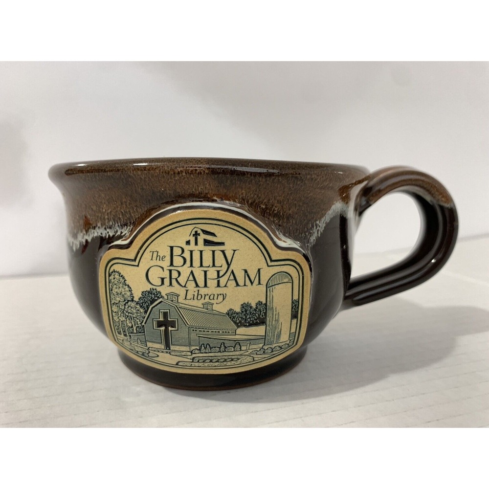 Deneen Pottery Mug Cup The Billy Graham Library Brown Glazed Hand Thrown MN